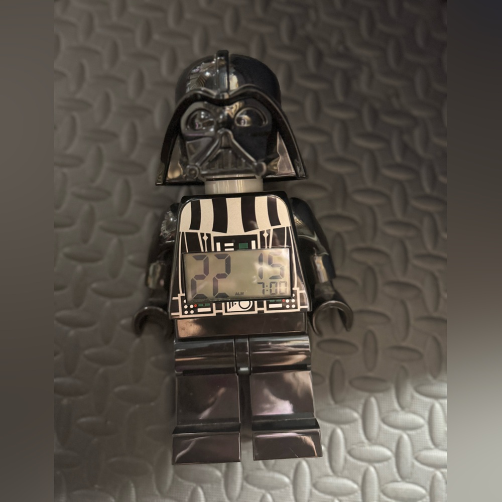 LEGO Darth Vader Minifigure Clock in Black and Gray